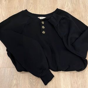 Hippie Rose black long sleeve sweatshirt